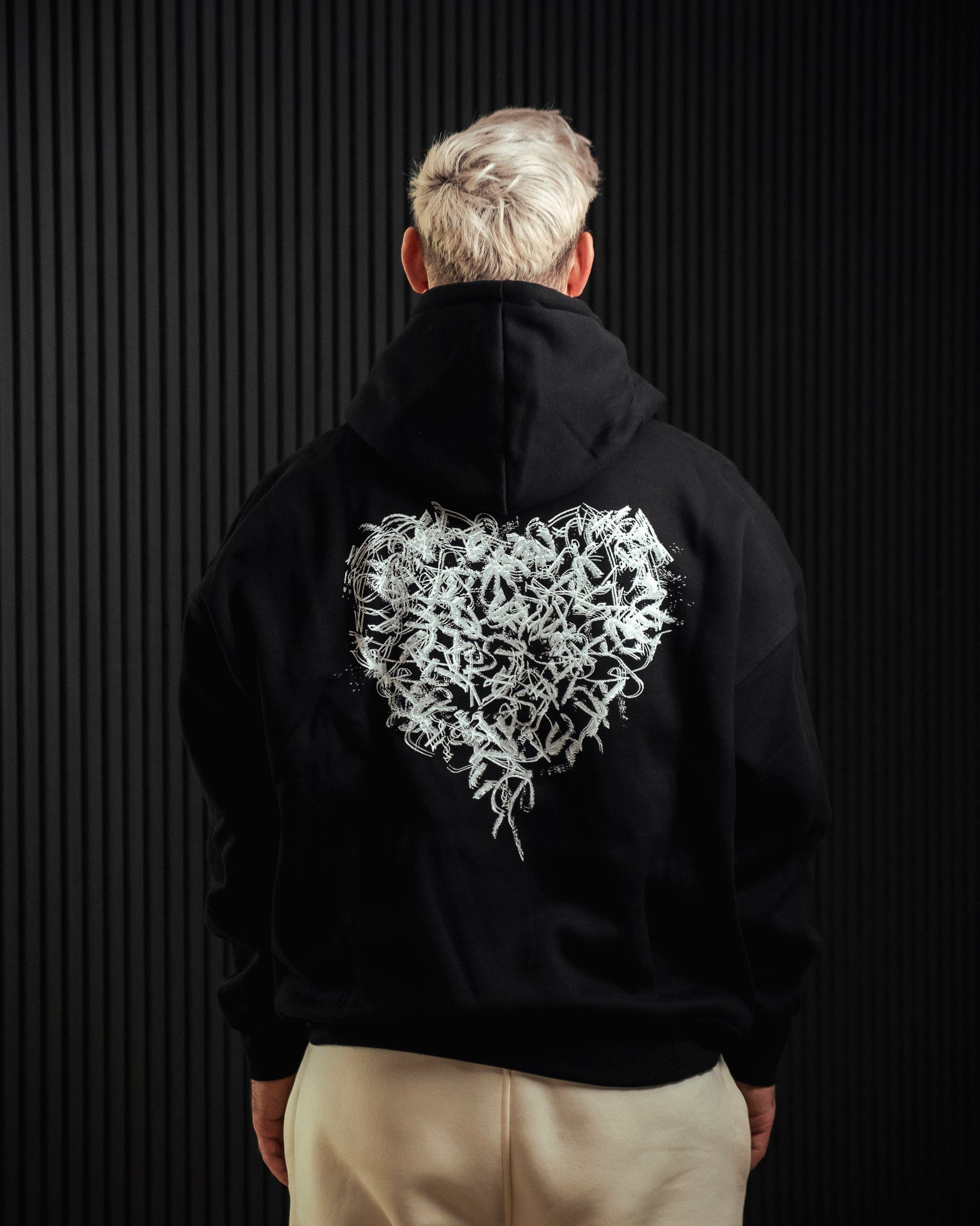 Lia Heart Black White Hoodie