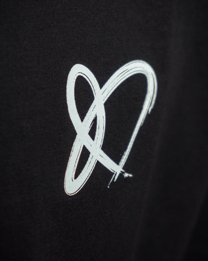 »Lia Heart Black & White« T-Shirt Black