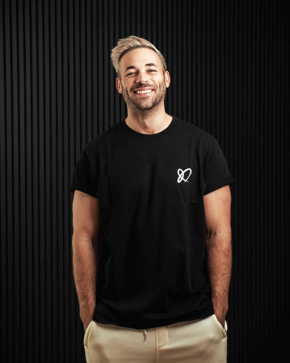 »Lia Heart Black & White« T-Shirt Black