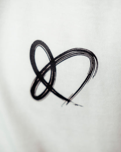 »Lia Heart Black & White« T-Shirt White